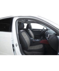 SET COMPLETO SPC1019 COPRISEDILI AUTO UNIVERSALI NERO E GRIGIO RIGHE